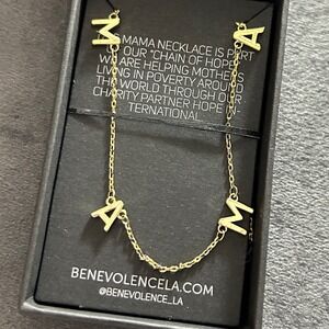 Benevolence LA "Mama" Necklace – Gold Tone – Charity Jewelry – Gift for Mom